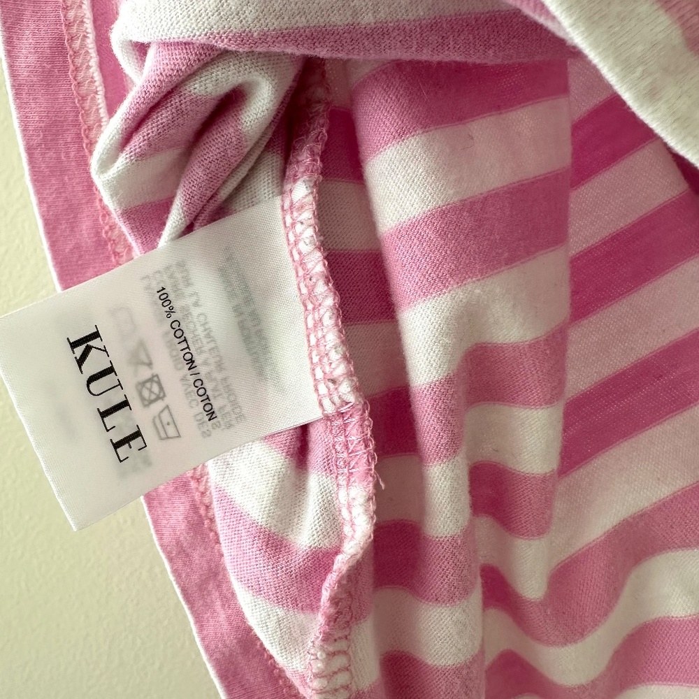 Kule The Modern Striped Tee - Pink/White - Small - Picture 7 of 10
